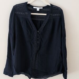 Diane Von Furstenberg Navy Blue Blouse - Size 10